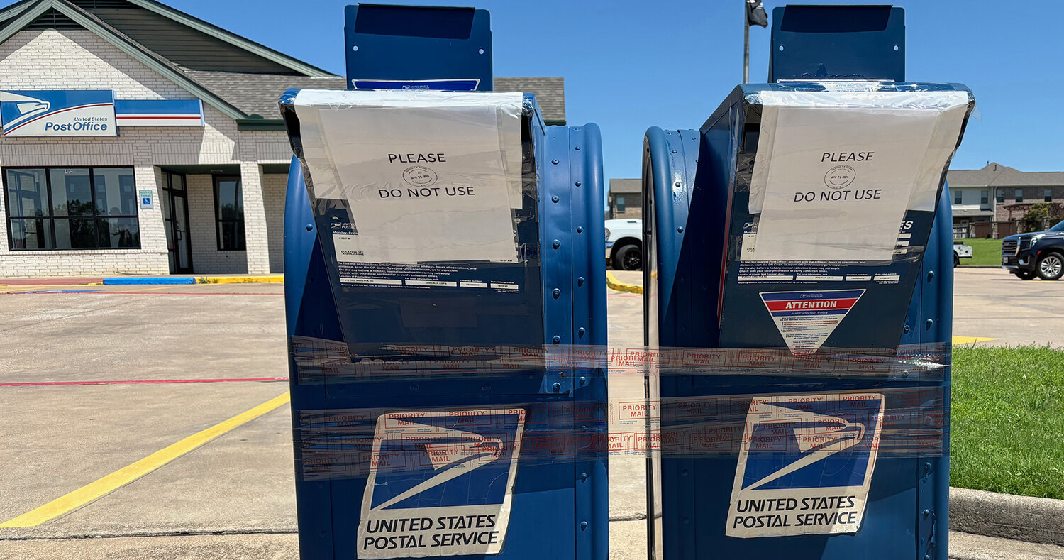 Out of commission – the outside mailboxes at the Aledo Post Office are out of commission for now. Thieves broke into the boxes recently and stole the mail there.