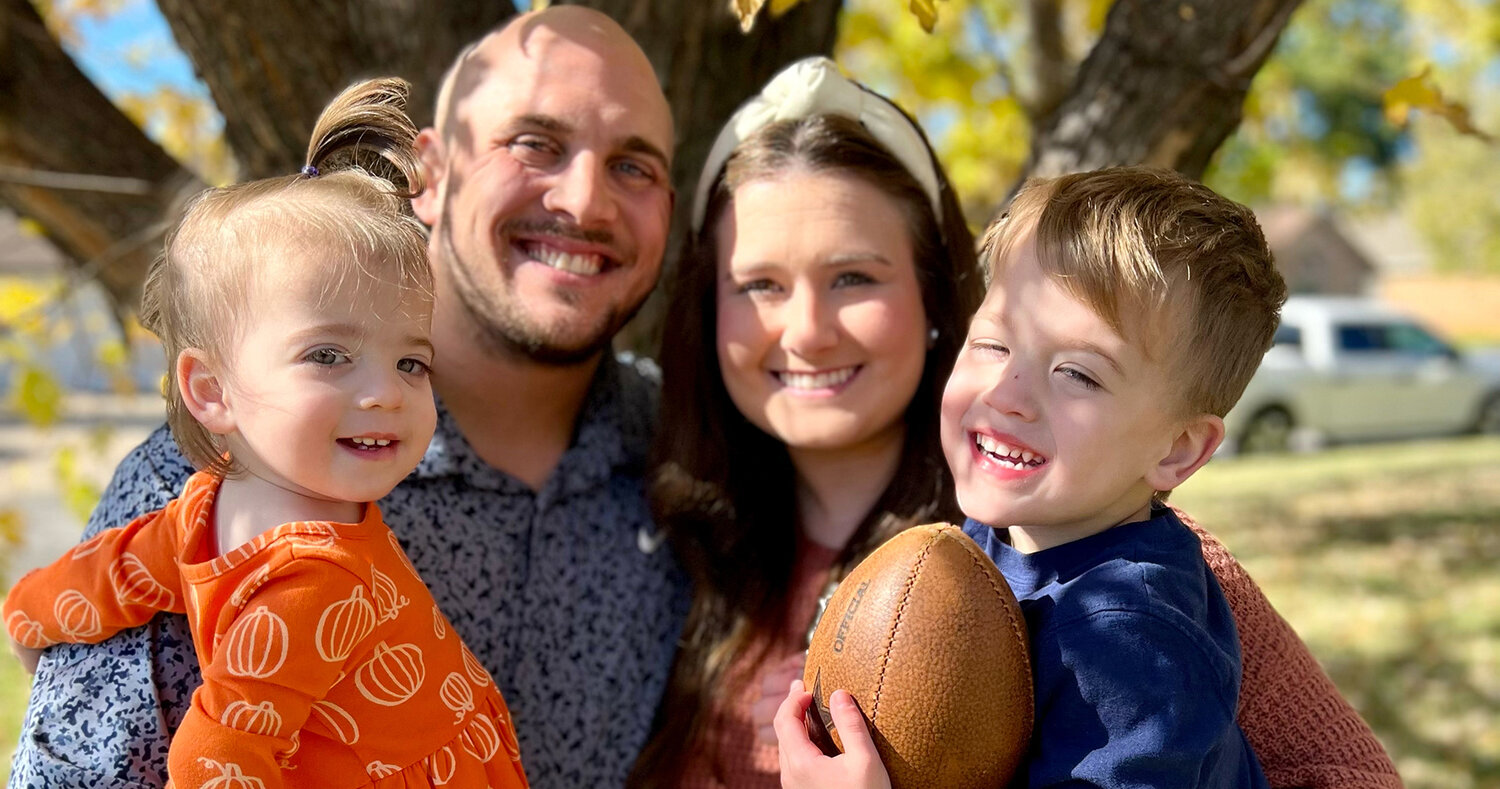New Aledo High School wrestling coach Ben Shaw is shown with his family.