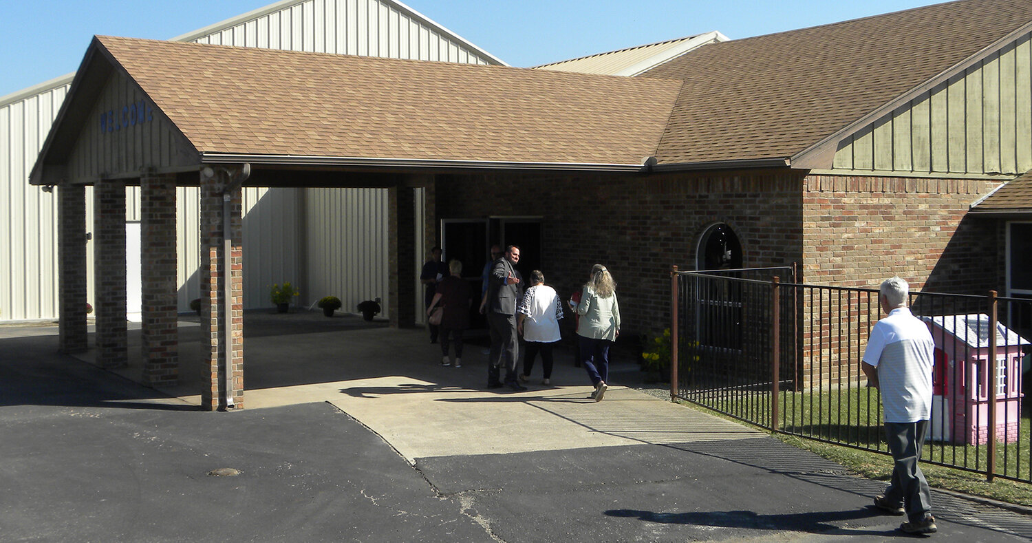 The new main entrance was the old fellowship hall.