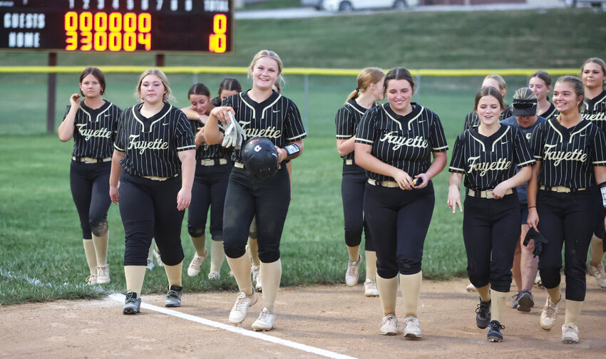 The Fayette Lady Falcons were all smiles after defeating Glasgow at home on Senior Night.