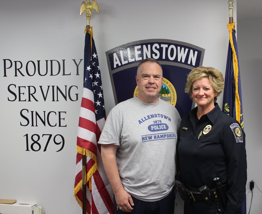 Retired Chief Michael Stark with Beth Tower, the new Chief of Police.