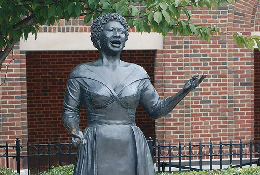 Vinnie Bagwell&rsquo;s first public artwork, The First Lady of Jazz, Ella Fitzgerald at the Yonkers Metro-North/Amtrak station.