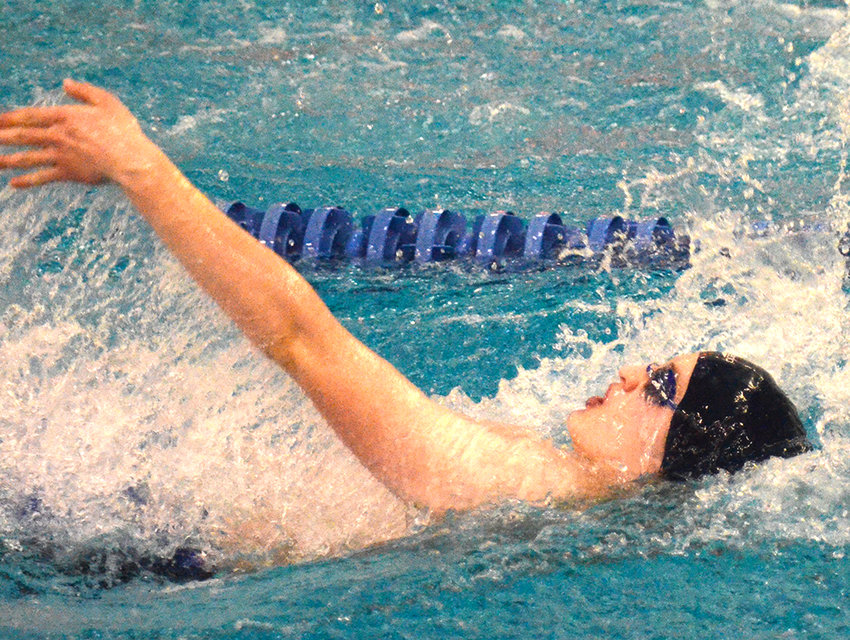 Valley Central&rsquo;s Sean Zupko swims the 100-yard backstroke during the Section 9 boys&rsquo; swimming championship meet at Valley Central High School in Montgomery on Feb. 22, 2020.