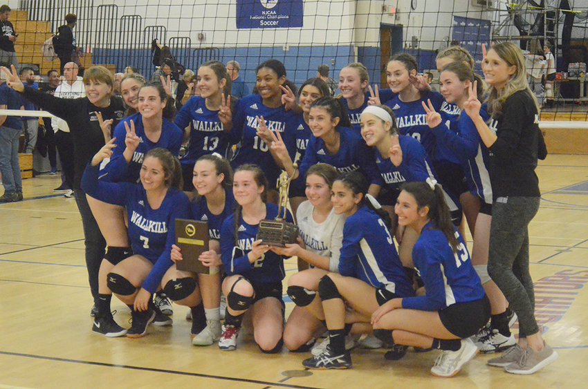 The Wallkill volleyball team won their second straight MHAL championship on Oct. 30, 2019, at SUNY Ulster with 2-0 wins over Red Hook and Mount Academy.