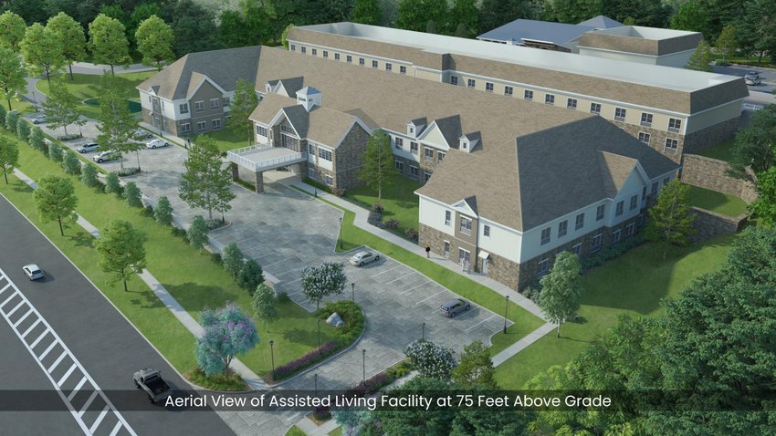 An aerial view of the proposed Assisted Living facility on Route 9W in Lloyd.