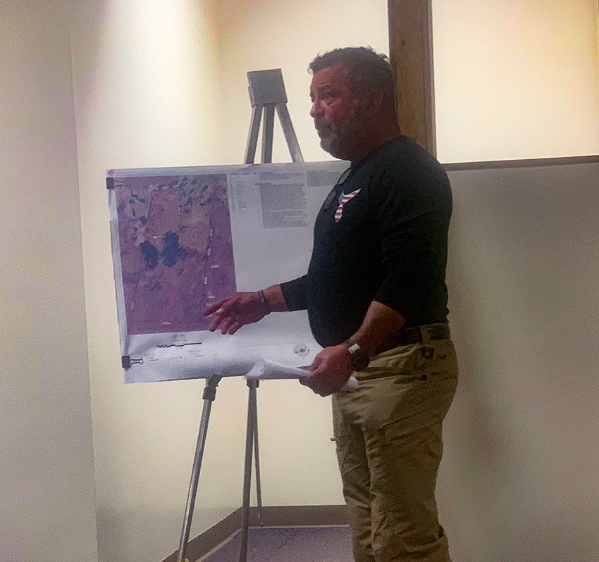Gabe Capobianchi, owner of Obstacle Wonderland, presents plans for his proposed obstacle course to the Town of Plattekill Zoning Board of Appeals.
