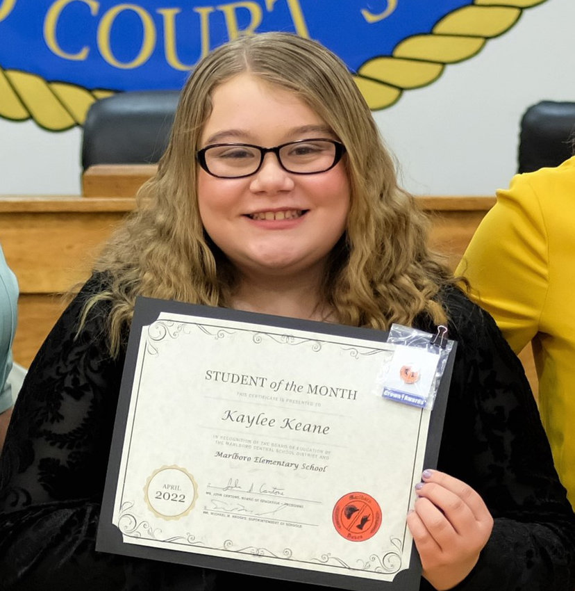 Kaylee Keane was the Marlboro Elementary School Student of the Month for April.