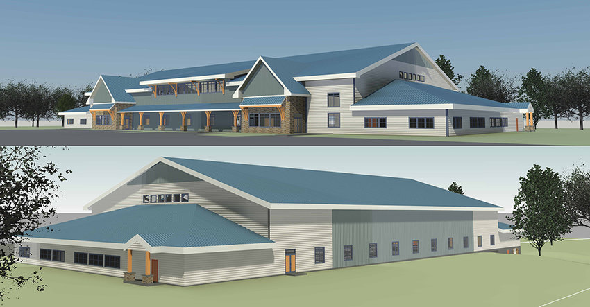 Artist rendering of a proposed recreation center at Chadwick Lake.