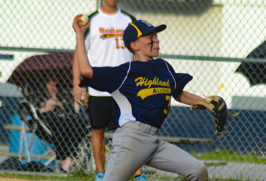 Highland&rsquo;s Wesley Intonti pitches during Friday&rsquo;s Cal Ripken Southern New York 12U tournament game at Crown Heights Park in the Town of Poughkeepsie.