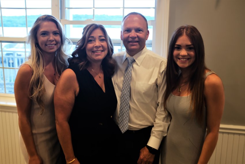 Michael Brooks and his family attended his retirement party at the West Shore Marina in Marlboro. Pictured (l. &ndash; r.)  daughter McKenzie Brooks, wife Judy Brooks, Michael Brooks and daughter Emily Brooks.
