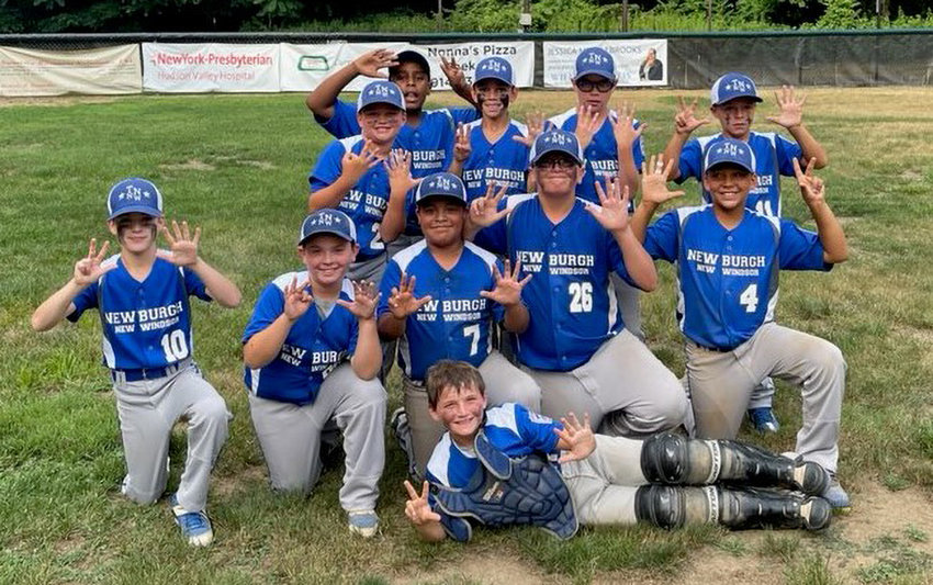 The Town of Newburgh-New Windsor Minors baseball team poses after beating Cortlandt American, 8-5 on July 17 at Cortlandt Little League.