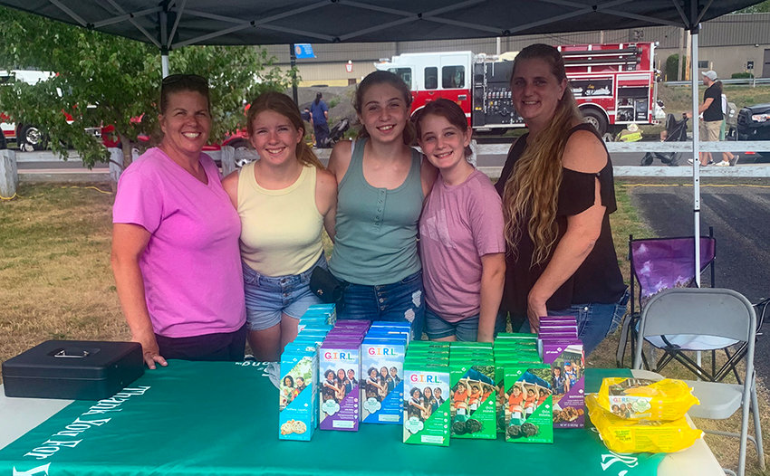 Plattekill Girl Scouts had plenty of cookies for sale at the Town of Shawangunk PBA-sponsored National Night Out Aug. 2 at Wallkill&rsquo;s Garrison Park.