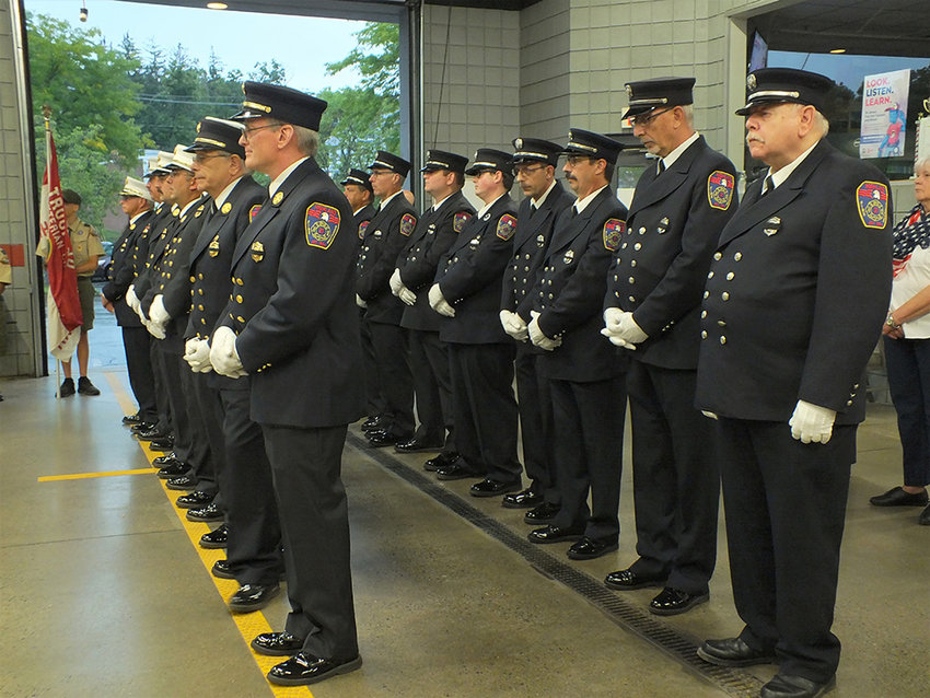Members of the Highland Hose Company in dress uniform at the September 11th ceremony.