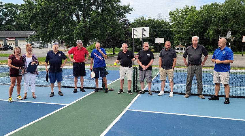 July 2021: Village officials dedicate Montgomery&rsquo;s pickleball courts.