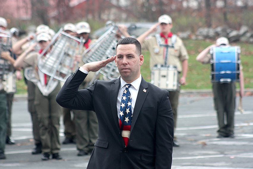 Three days after his election to the state assembly, Brian Maher participated in his last Veterans Day ceremony as town supervisor.