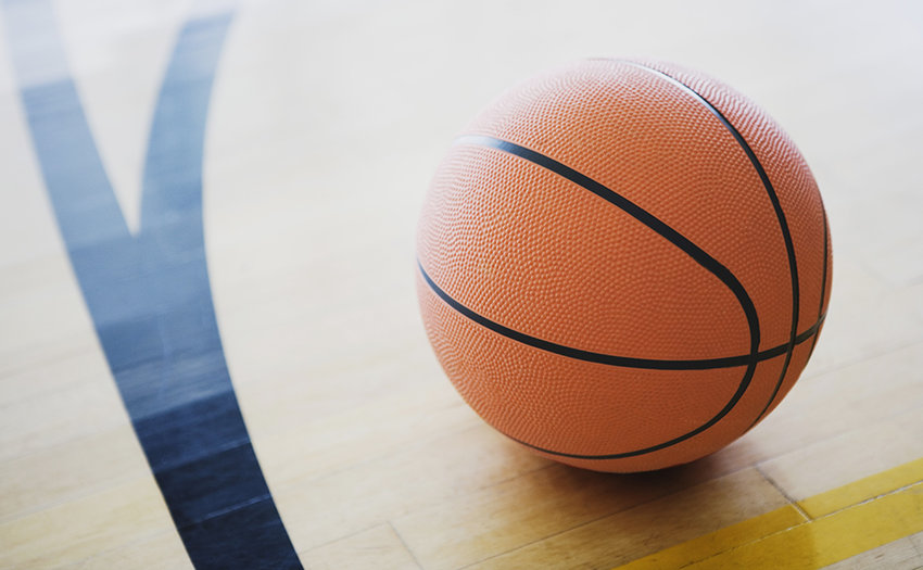 Basketball on court