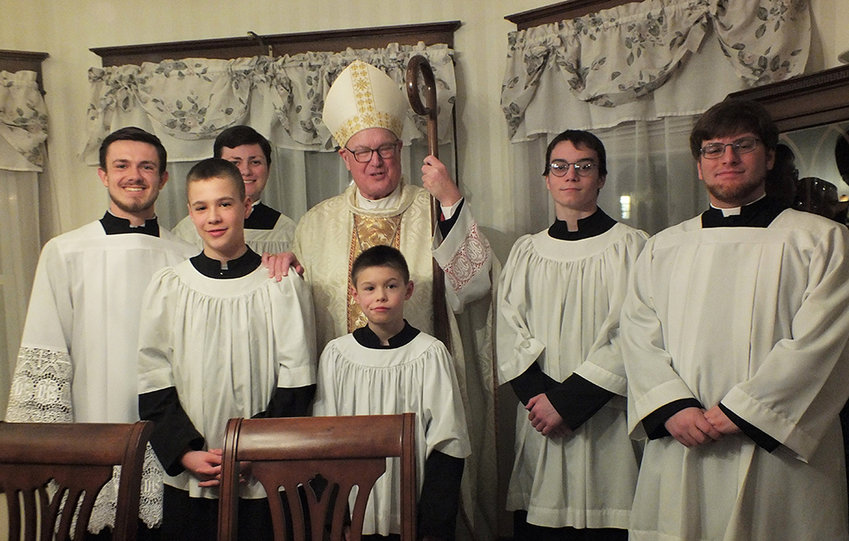 The altar boys who served at the Mass (l. &ndash; r.)  Raymond Bartollotti, Carl DeMarco, Mark Railing, John Railing, J.P. Toder and Sean Mrdjenovic.