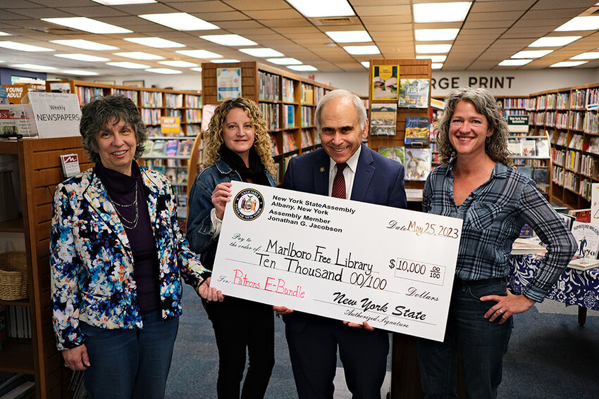 Assemblyman Jonathan Jacobson secured a $10,000 grant for the Marlboro Free Library. Pictured (l. &ndash; r.) President of the Board of Trustees Denise Garofalo, Library Director Christina Jennerich, Assemblyman Jacobson and Trustee Vice President Kelli Kavanaugh.