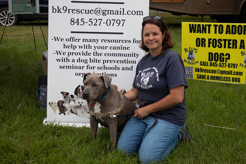 Owner of Bleu&rsquo;s K9 Rescue Diana Algarin with the star himself, Bleu.