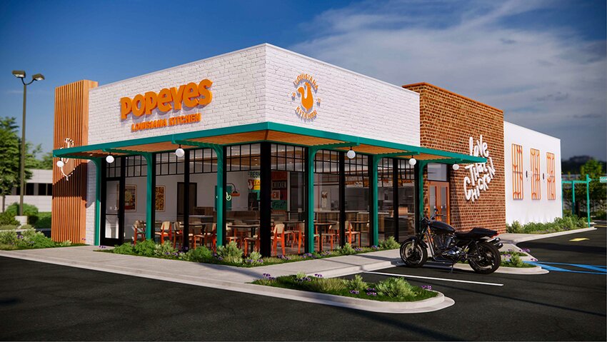A conceptual rendering of the exterior of the new fast food restaurant.