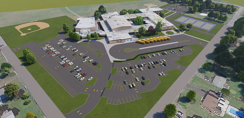 Improvements included work to the faculty parking lot and bus turnaround at Wallkill Senior High School.