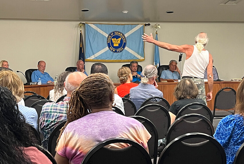Newburgh resident Jim Lynch expressed his concerns over traffic and development of the proposed project known as the Enclave.