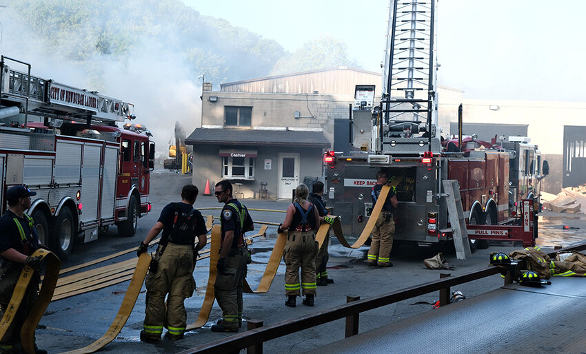 Last Thursday afternoon a fire broke out at the LaMela Sanitation Service on Route 9W in Marlboro.
