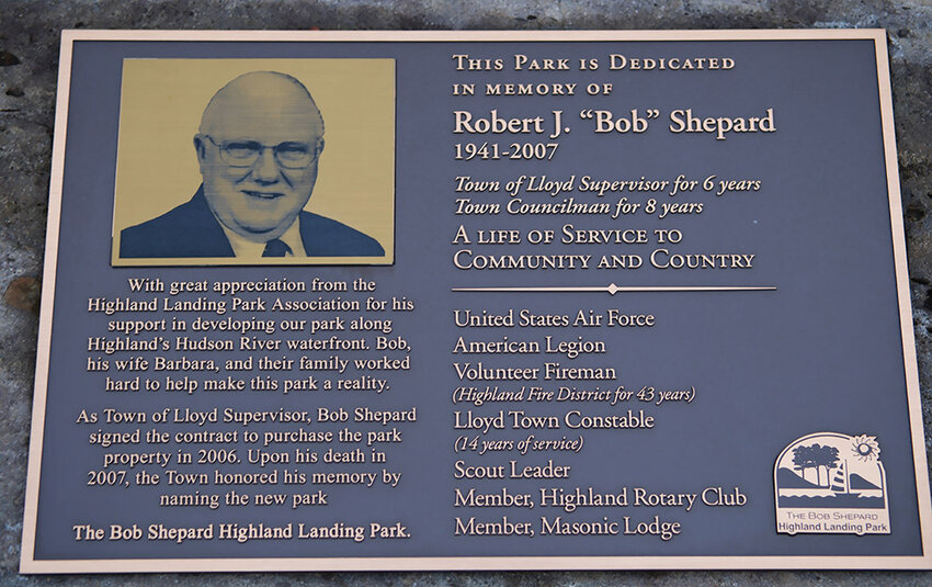 A new plaque honoring the late Robert J. ‘Bob’ Shepard [1941-2007] was installed at the Educational Center at the Highland Landing Park, which has been dedicated in his memory. The plaque highlights his many accomplishments and service to the country and community.