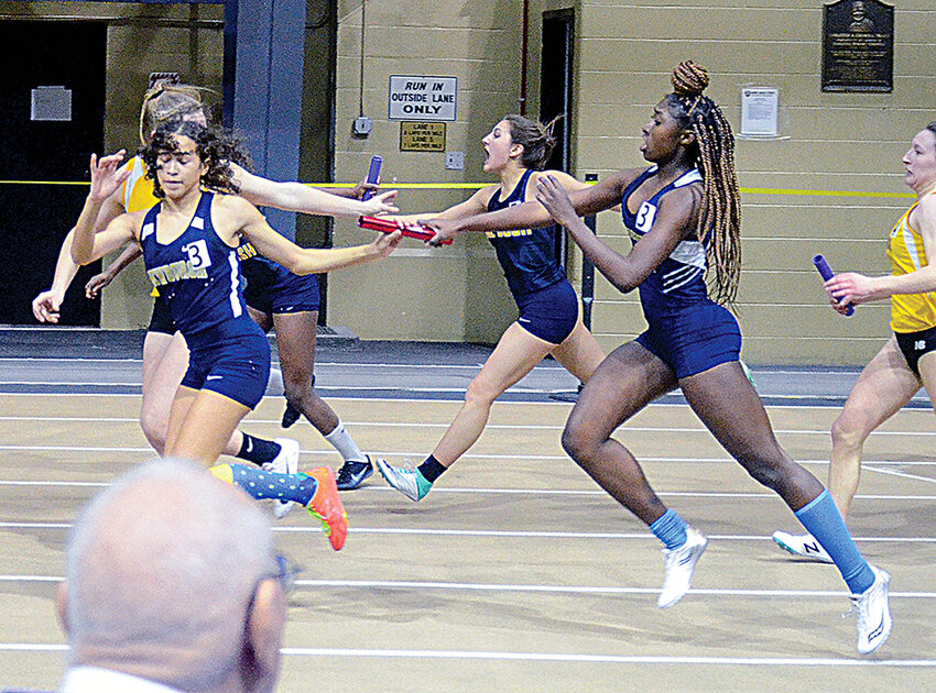March 2020: a Newburgh relay team participates at an indoor meet at West Point.