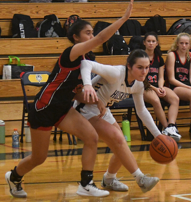 Highland&rsquo;s Grace Koehler drives past Onteora&rsquo;s Alexia Melendez during a MHAL Division III girls&rsquo; basketball game on December 19 at Highland High School.