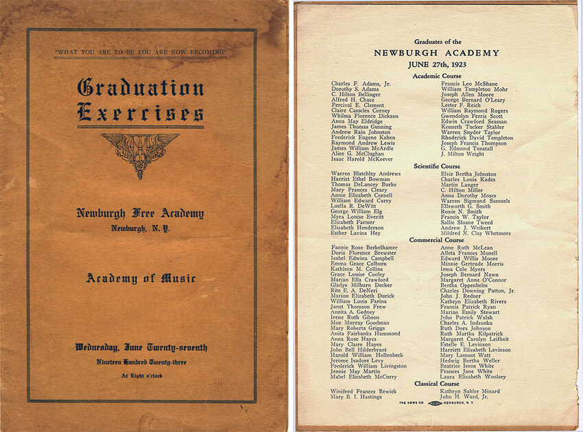 Newburgh Free Academy's Class of 1923 | Mid Hudson Times