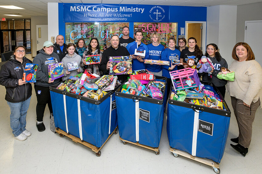Mount Saint Mary College&rsquo;s Annual Campus Ministry Toy Drive volunteers load up some of the toys collected on campus on December.12, 2023.
