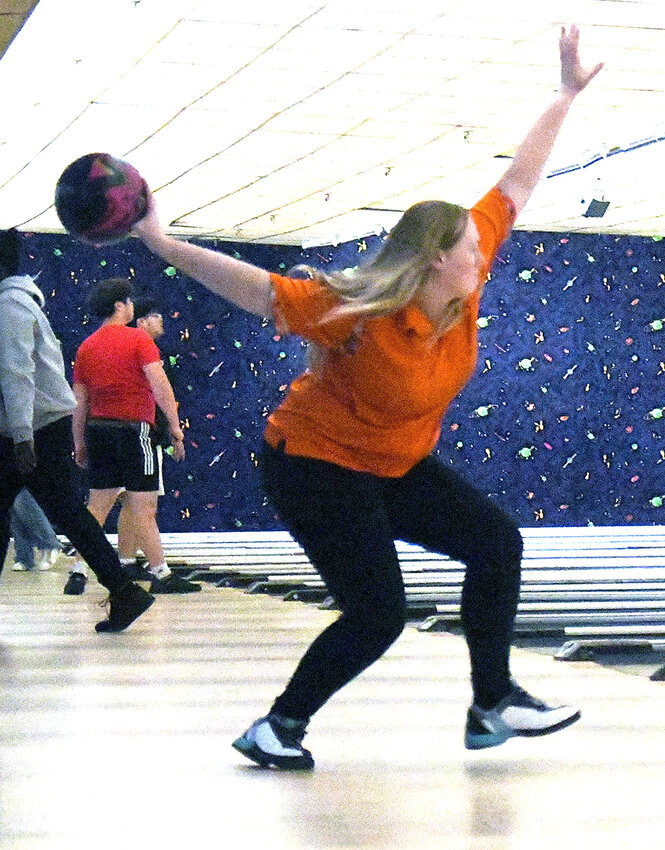 Marlboro&rsquo;s Paige Brooks approaches the lane during a Section 9 bowling match on January 2 at Pat Tarsio Lanes in Newburgh.