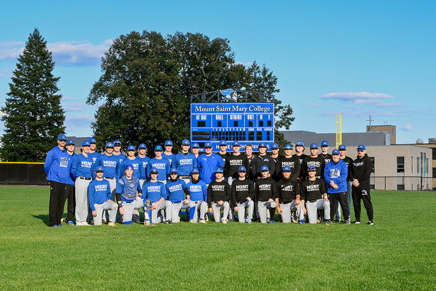 Mount Saint Mary College’s baseball team recently raised more than $30,000 during their Spring Trips fundraising campaign.
Over the course of about a week, players reached out to family, friends, and Mount alumni, who offered their support to offset the baseball team’s travel costs for the upcoming spring season as well as to purchase new team gear and equipment.
Each athlete wrote a personal message on their donation profile, where donors could select which athlete they would like to support. Most players exceeded their goal of raising $1,000 each, with Frankie Signorelli of Staten Island, N.Y. raising the most funds at $2,450. During the months of February and March, the Mount baseball team will head south three times for games in Virginia, North Carolina, and Florida, taking on the University of Mary Washington and Greensboro College, as well as participating in the RussMatt Central Florida Invitational.