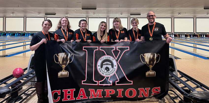 The Marlboro girls’ and boys’ bowling teams each won the Section 9 bowling championships last Thursday at Spins Bowl in Poughkeepsie.