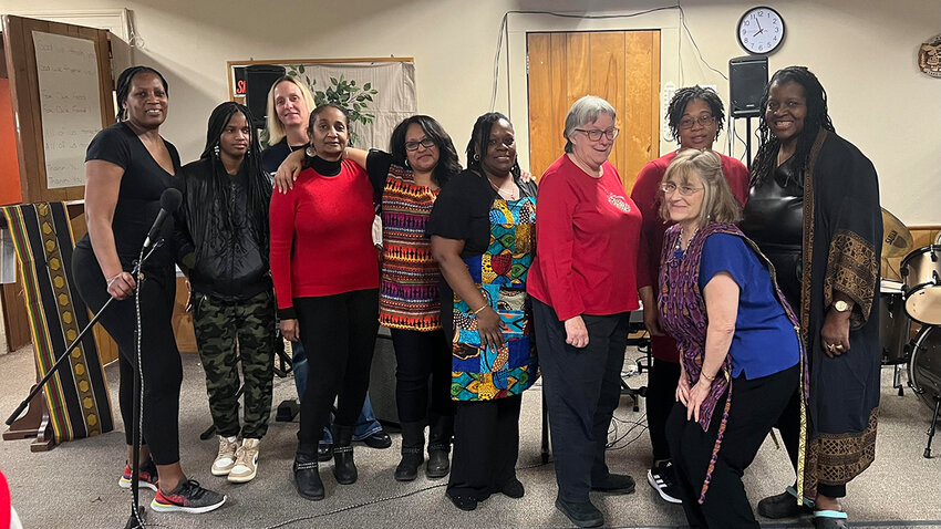 Members of the Daughters of Sarah organization pose for a photo at the Black History Month Celebration on Saturday Feb. 24 at the First Presbyterian Fellowship Hall in Marlboro.