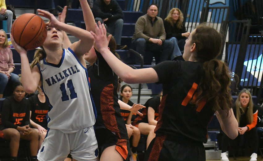 Wallkill&rsquo;s Zoe Mesuch goes up for a shot.