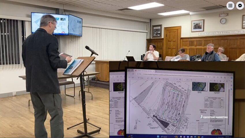 Jim Ullrich presenting the project to the planning board.