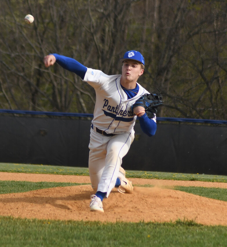Wallkill’s Kyle DeGroat pitches during a non-league baseball game on April 23 at Wallkill Senior High School.