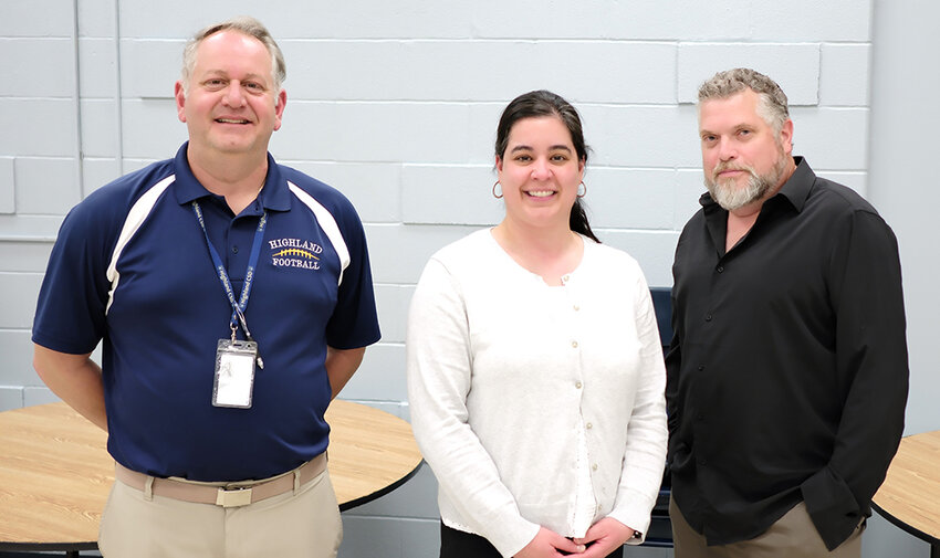 Mike Bakatsias [L], Jenn Becker and Ed Meisel are running unopposed to serve on the Highland School Board.