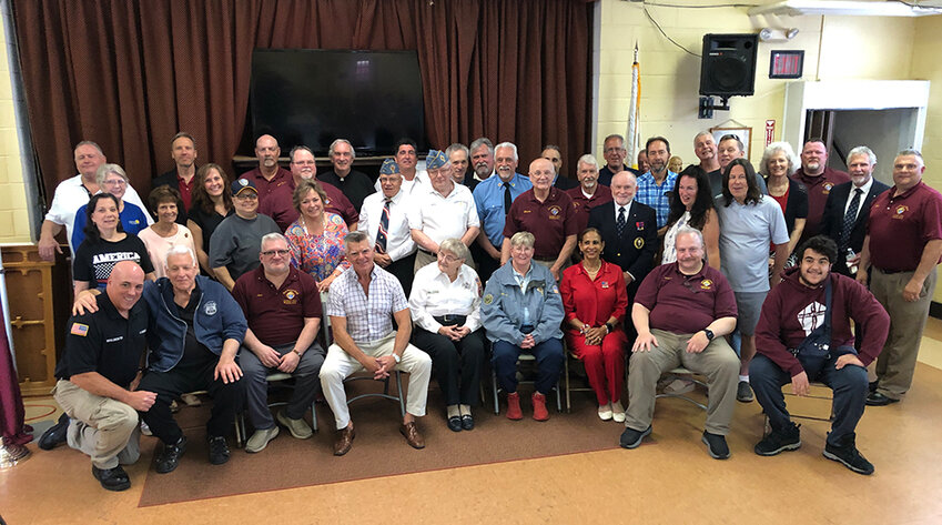 Several first responders, military personnel, veterans, and the Knights of Columbus together at the MPB Church’s reception on Sunday afternoon.