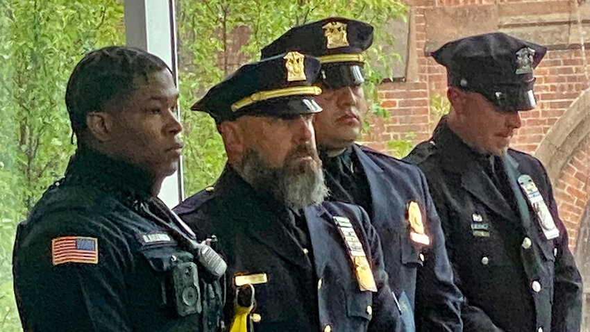 L - r Officer Blaine Billings, Det. Sgt. William Lahar, Sgt. Yonnone, Officer Francis Quinn.