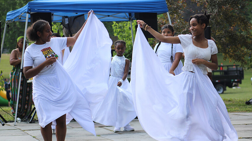 Newburgh Armory Unity Center dancers perform bomba, a traditional Puerto Rican dance with African roots