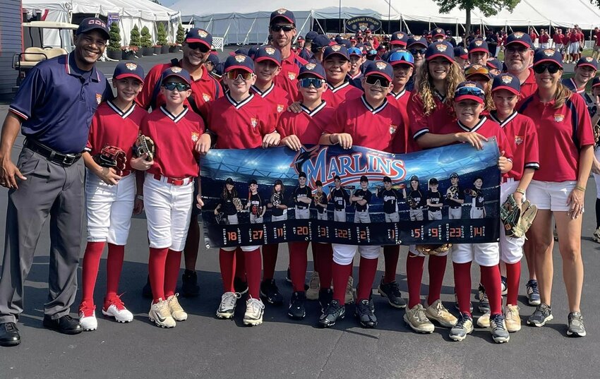 The Marlboro Marlins 12U baseball team is shown at the Cooperstown Dreams Park in early August.