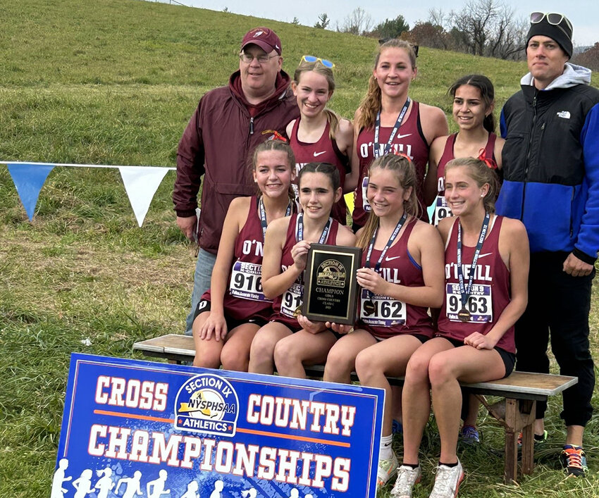 The James I. O’Neill girls’ cross country team won their fifth straight Section 9 Class C championship last season.