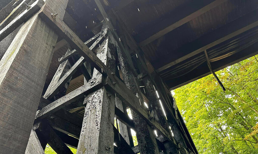 Plum Point Park in New Windsor is closed while officials access possible structural damage to the bridge on the property.