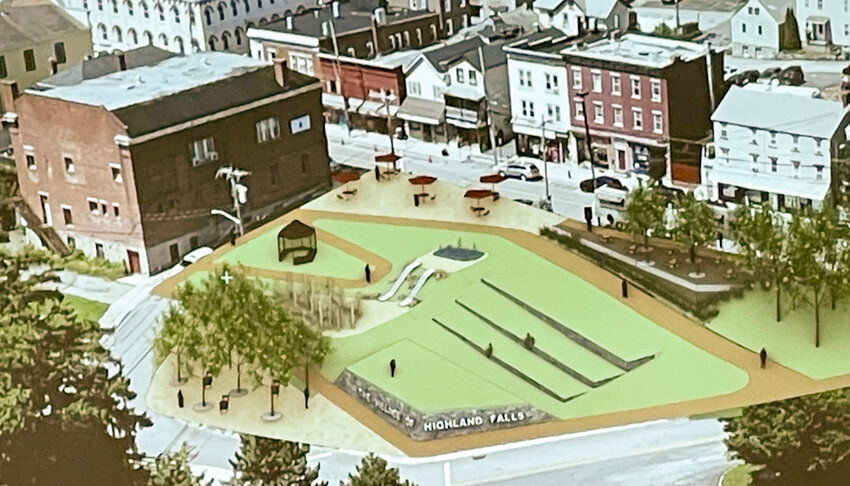 An artist’s rendering of what Highland Falls’ Ladycliff Park might look like if the village receives funding for it within the $4.5 million NY Forward grant.