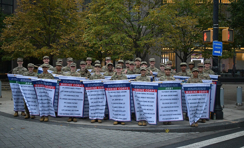 O’Neill’s Buffalo Battalion of the JROTC is shown at the September 29 Tunnels2Towers run in New York City.