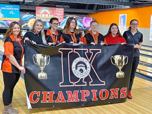 Marlboro’s girls bowling team celebrated a Section IX title recently.