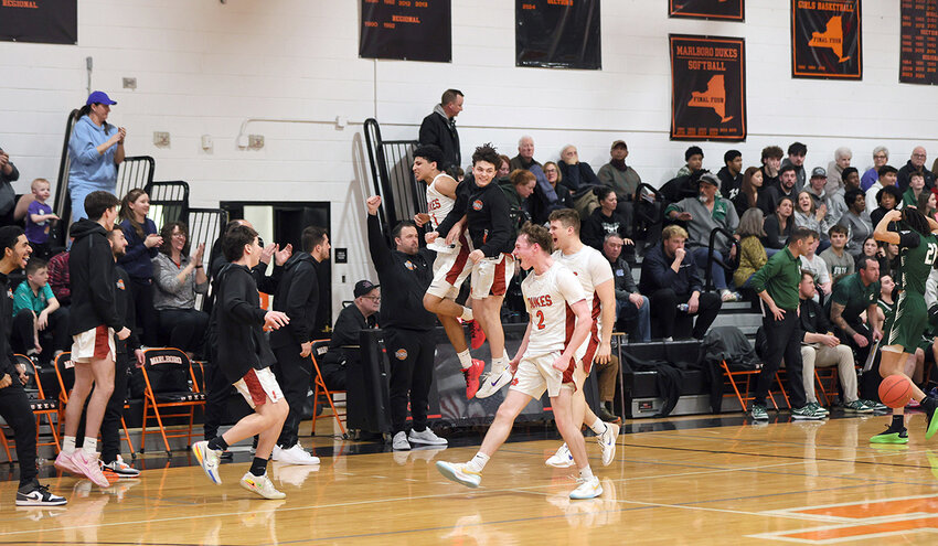 Marlboros 46-44 victory over Spackenkill in the opening round of the Section 9 Class A boys basketball tournament